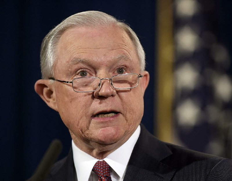 In this Sept. 5, 2017 file photo, Attorney General Jeff Sessions makes a statement at the Justice Department in Washington. 