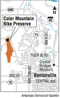 A map showing the location of the Coler Mountain Bike Preserve
