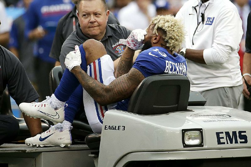 New York Giants receiver Odell Beckham Jr. suffered a broken ankle during Sunday’s game against the Los Angeles Chargers.