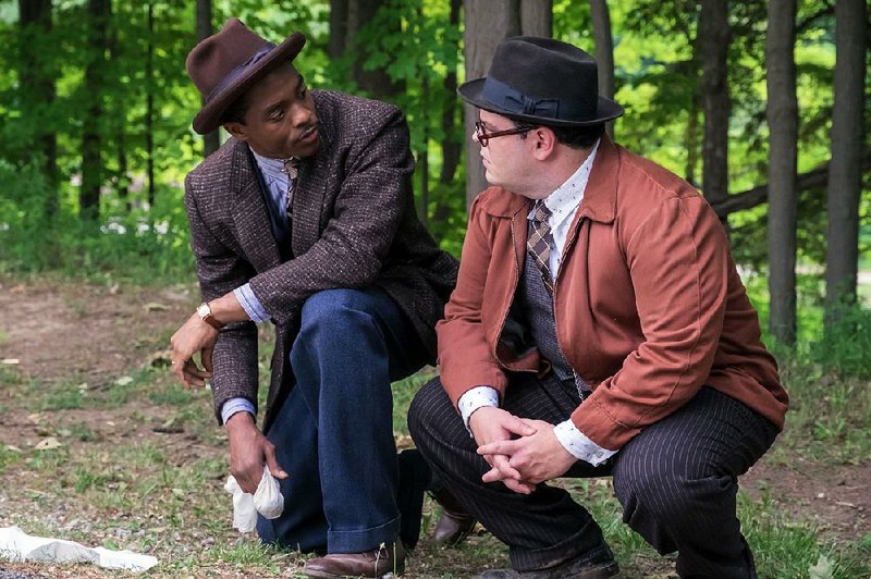 Chadwick Boseman and Josh Gad in Marshall.