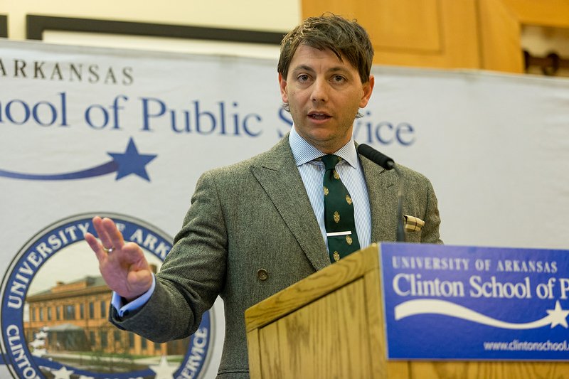 Hogan Gidley speaks at the Clinton School of Public Service in Little Rock in 2013. (Photo by Jacob Slaton)