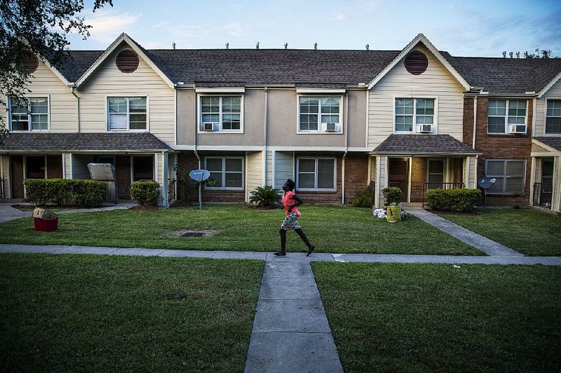 At Clayton Homes in Houston, shown last month, residents displaced by Hurricane Harvey were told they must pay rent for apartments that were unlivable or lose their subsidies for public housing.