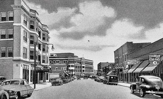 Submitted photo MALVERN HOTELS: Above is a circa 1950 postcard of Malvern Avenue showing the Pythian and the National Baptist hotels.