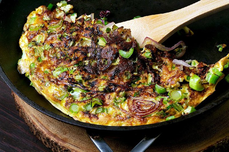 Egg Foo Young With Greens and Onion 