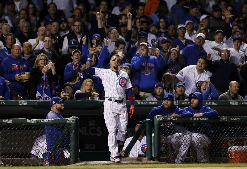 Chicago’s Javier Baez hit two home runs to lead the Cubs over the Los Angeles Dodgers in Game 4 of the National League Championship Series on Wednesday night. The Dodgers lead the best-of-seven series 3-1. Game 5 is tonight. 