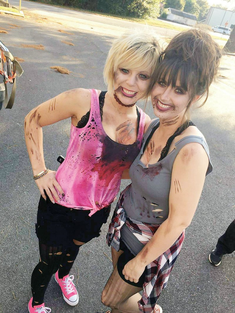 Kim Ferguson, left, and Kala West participate in last year’s zombie parade in Heber Springs.