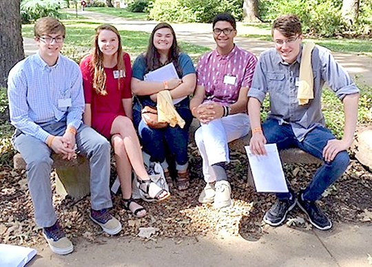 Submitted photo Juniors and seniors from Lake Hamilton High School recently participated in the third annual Student Leadership Conference at the Arkansas Association of Gifted Administrators held the 25th Annual Fall Conference at Harding University in Searcy. Students took part in classes and attended informational sessions with college professors. Lake Hamilton participants were, from left, Grant Kinsey, Anna Richardson, Molly Blancaflor, Daniel Mayberry and Jacob Sheridan. Not pictured is Faith Carnie.