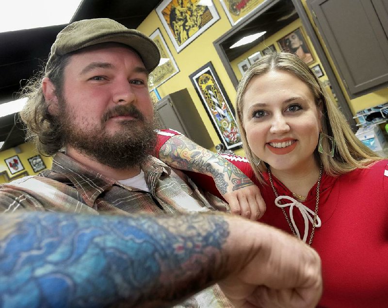 Matt O’Baugh and Katie McGowan of Black Cobra Tattoo Studio in Sherwood fi nished second on the latest season of reality series Ink Master.