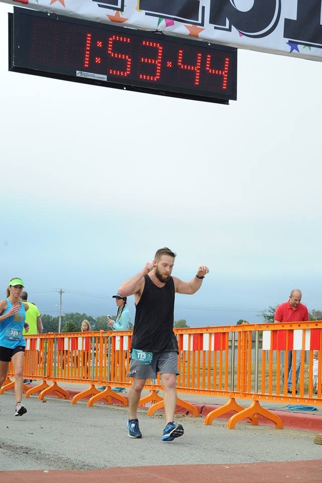 Steven Zimmer, 36, died shortly after crossing the finish line at the Soaring Wings Half Marathon in Conway on Saturday. 