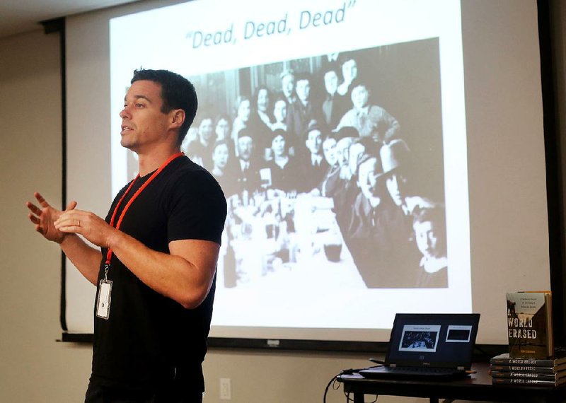 Teacher Noah Lederman leads a session Friday on the consequences of the Holocaust on future generations
during the 26th annual Holocaust Education Conference at the Jones Center in Springdale.