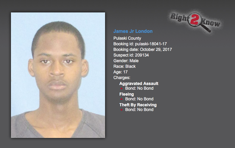 James Lee London Jr., 17, of Little Rock