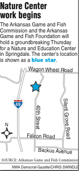 A map showing the Nature Center.
