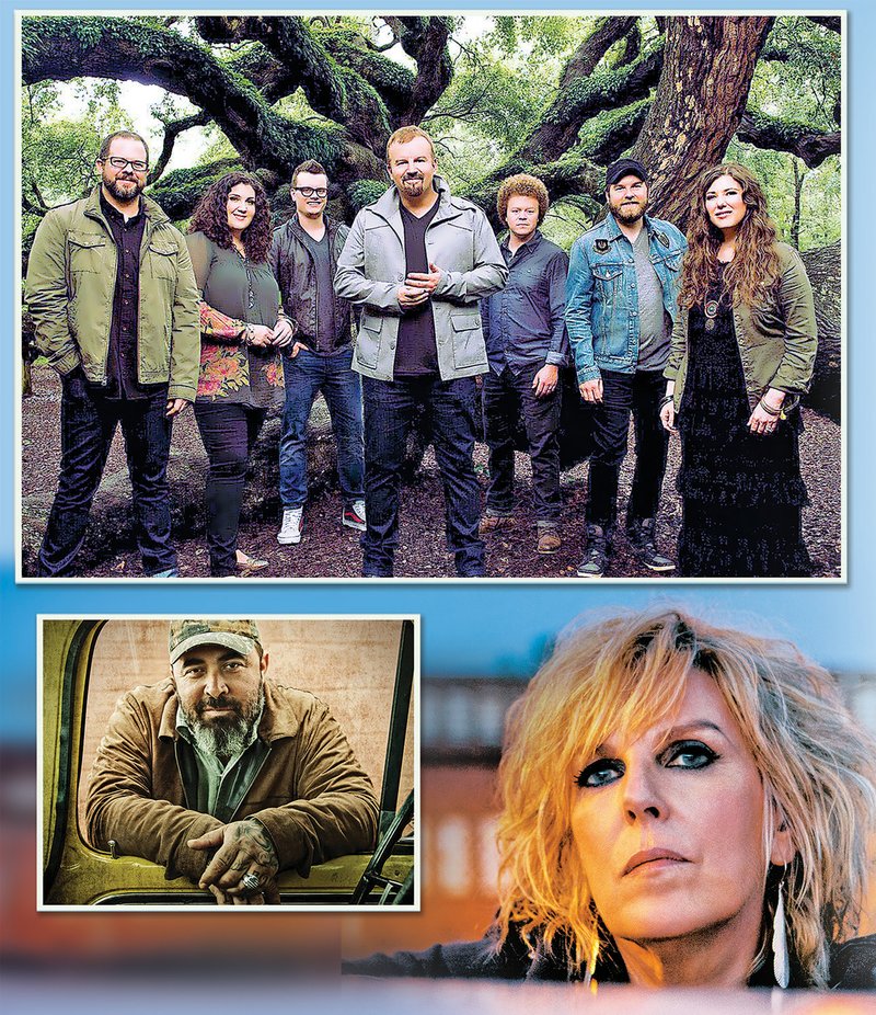 Shown clockwise from the top are: Casting Crowns, Lucinda Williams and Aaron Lewis.