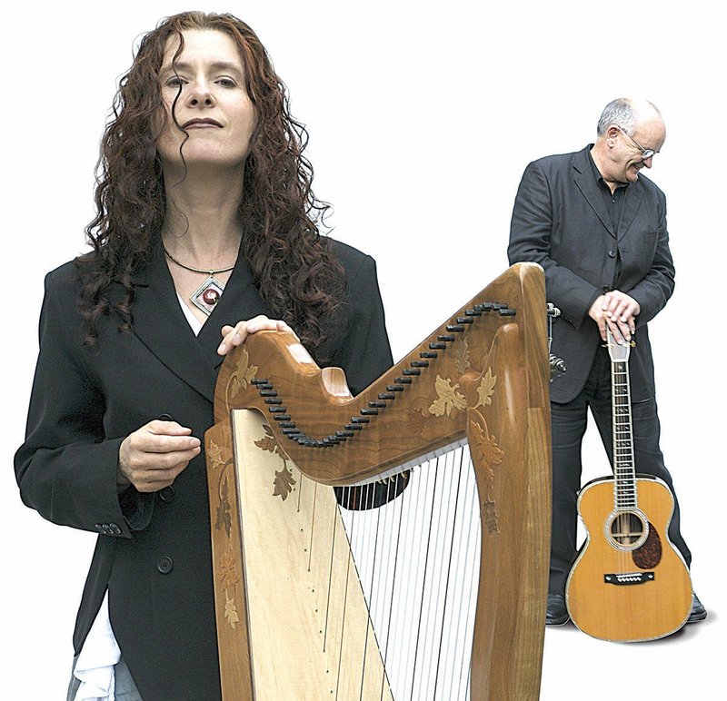 Harpist Maire Ni Chathasaigh and guitarist Chris Newman perform today in Harrison and Saturday in Little Rock.
