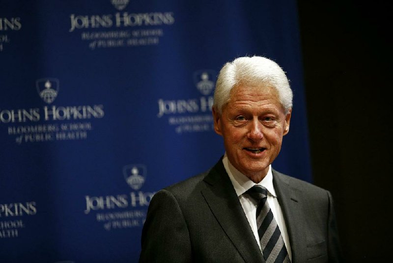 Former President Bill Clinton delivers remarks during a summit on the country's opioid epidemic at the Johns Hopkins Bloomberg School of Public Health in Baltimore, Monday, Oct. 30, 2017.