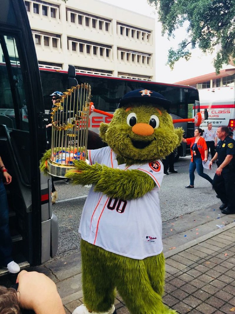 Kyle Hamsher, who graduated from North Pulaski High School in 2003, has performed as a sports mascot for
high school, collegiate and professional teams, including as “Orbit” for the Houston Astros since 2013.