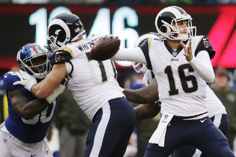 Los Angeles Rams quarterback Jared Goff threw for 311 yards and 4 touchdowns in Sunday’s 51-17 victory over the New York Giants.