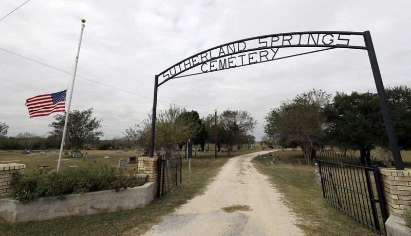 The Associated Press LOOKING INWARD: A flag flies at half-staff outside the entrance to the Sutherland Springs Cemetery Thursday in Sutherland Springs, Texas. The people of Sutherland Springs have not held news conferences, they haven't made appearances on network morning television shows, and while they've been polite to the media, they're not exactly forthcoming.