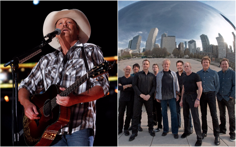 Alan Jackson and Chicago will both make 2018 stops in North Little Rock. (File photos)