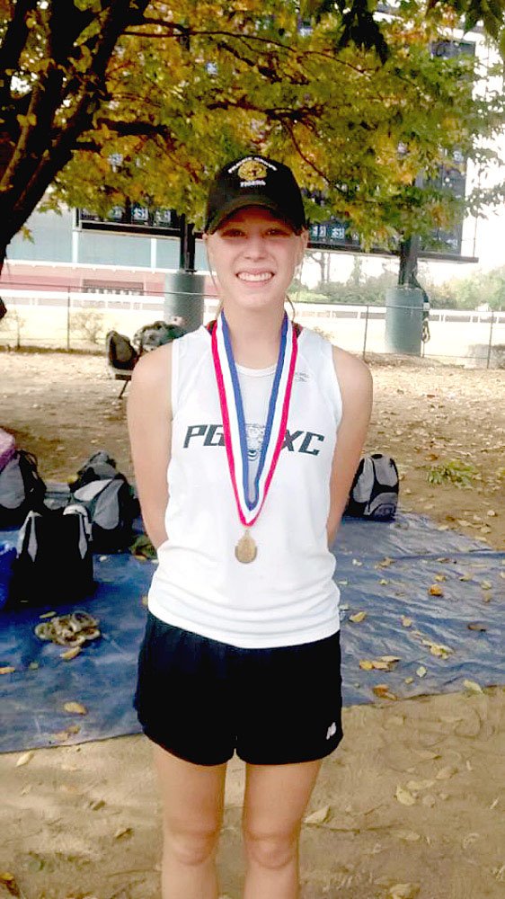Submitted photo Prairie Grove junior Bekah Bostian won the Class 4A state cross country race Nov. 3 at Hot Springs. She has placed first twice and second once during her 3-year varsity career.
