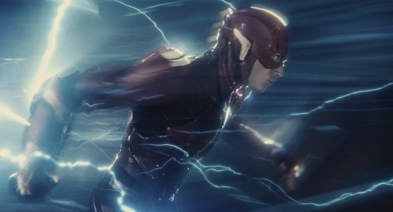 This image released by Warner Bros. Pictures shows Ezra Miller in a scene from "Justice League."