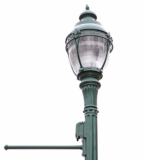 The Sentinel-Record/Richard Rasmussen HISTORIC-STYLE LIGHT: An historic-style street lamp has been installed on Park Avenue as part of a public-private partnership.