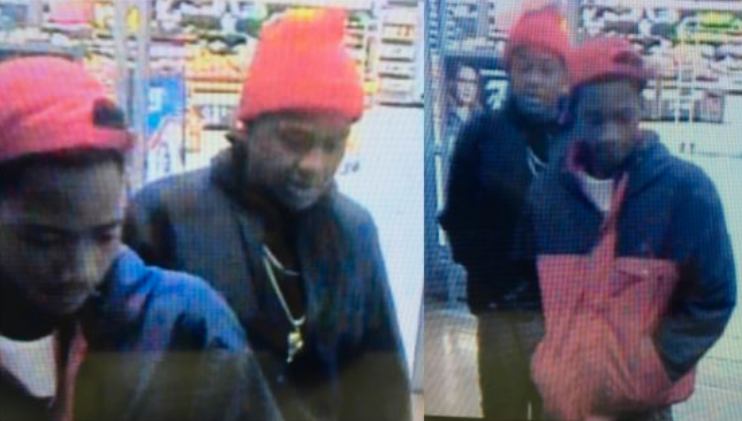 This surveillance image released by the Little Rock Police Department shows two suspects in the robbery of a woman in west Little Rock early Friday.