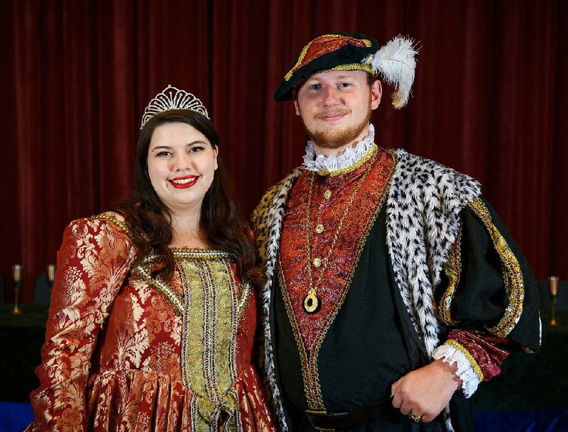 Crystal Kachevas of Paragould plays “Queen Anne Boleyn” with Casey Sherwood of Rose Bud as “King Henry VIII” for Arkansas State University’s annual Madrigal Feaste. 
