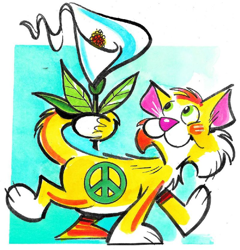 Arkansas Democrat-Gazette peace lily illustration. 