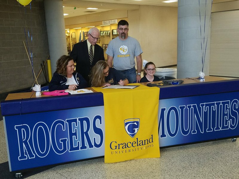 Rogers High’s Madison McCarty signed a letter of intent to play volleyball at Graceland University in a ceremony Friday, Nov. 17, 2017.