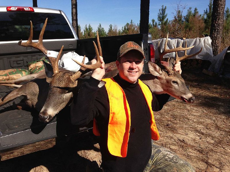 Eric Richardson killed these two bucks Nov. 11 at Old Belfast Hunting Club in Grant County. 