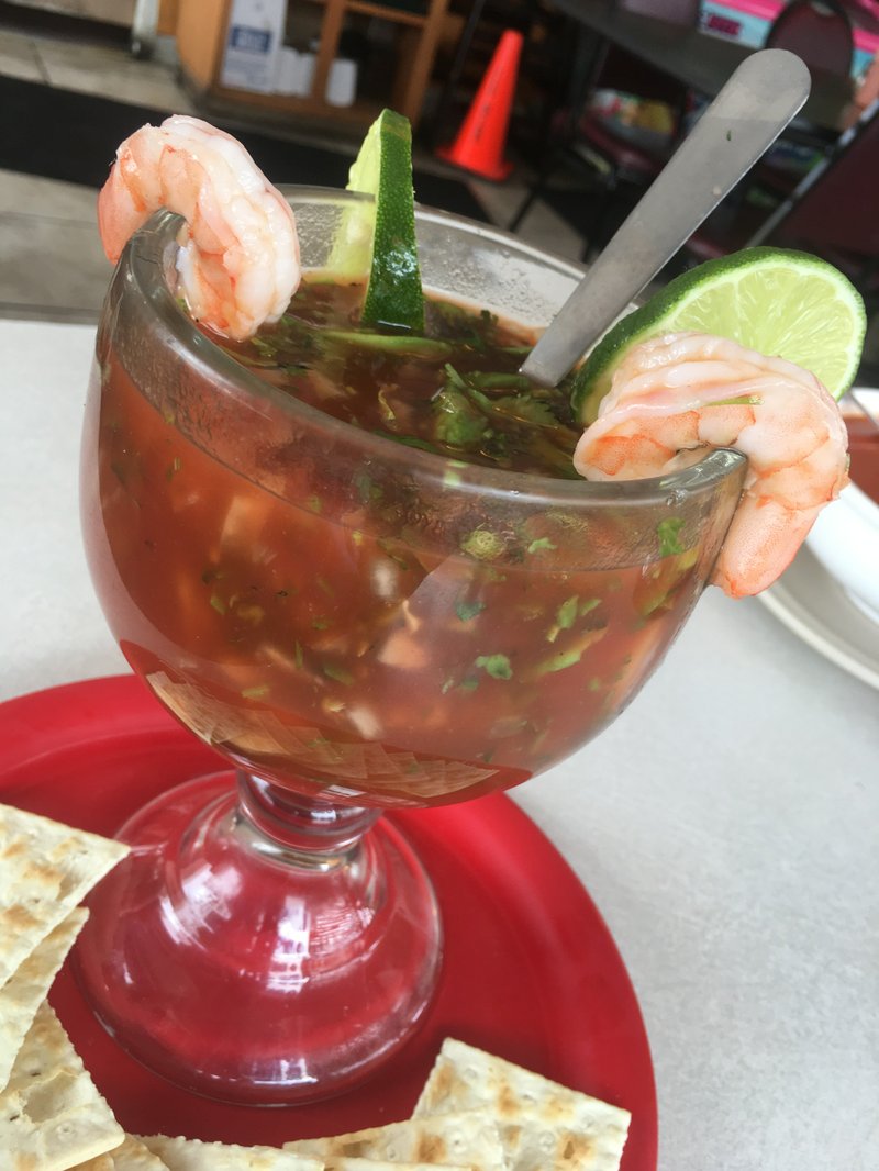 A hearty soup made from chick peas and pork is a popular traditional dish at the Taqueria.