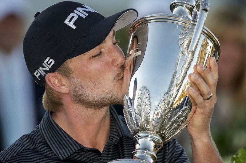 Former Arkansas Razorback Austin Cook of Jonesboro won his fi rst PGA Tour title Sunday, claiming the RSM Classic at St. Simons Island, Ga.The victory secured Cook a spot in next year’s Masters.