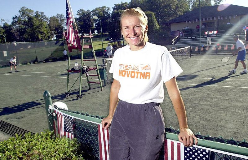 Jana Novotna, former WTA tour tennis player who won Wimbledon in 1998, is taking part in the Charity Challenge of Champions at the Pinnacle tennis center in Rogers.

