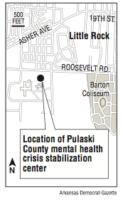 A map showing the location of Pulaski County mental health crisis stabilization center