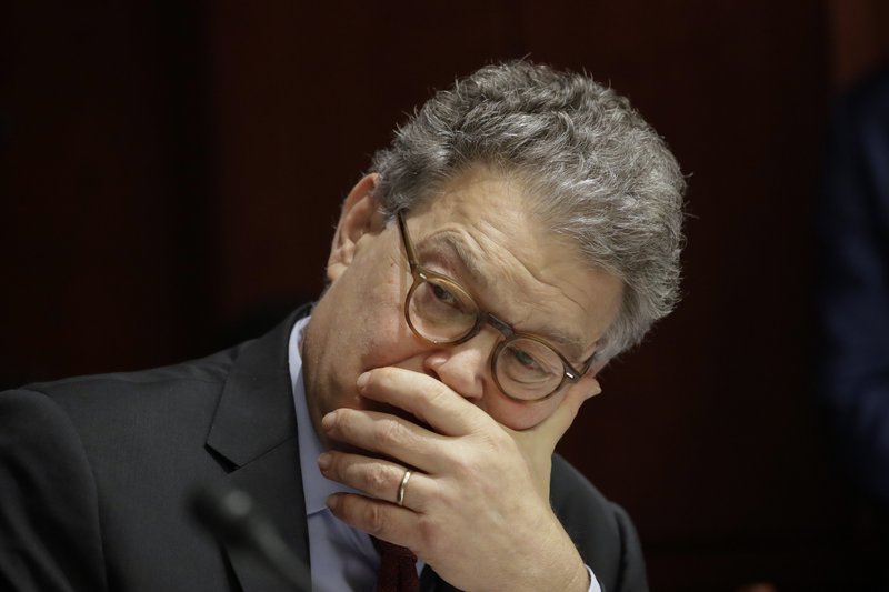 In this June 21, 2017 file photo, Sen. Al Franken, D-Minn., listens at a committee hearing at the Capitol in Washington. 