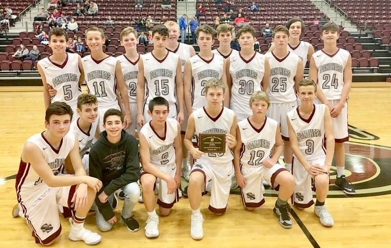 Photo submitted The Siloam Springs ninth-grade basketball team finished runner-up in the Boys Gray bracket of the 31st annual Allen Classic held Nov. 13-18 at Siloam Springs High School. The Panthers lost 48-25 to Fayetteville White on Saturday in the championship game.