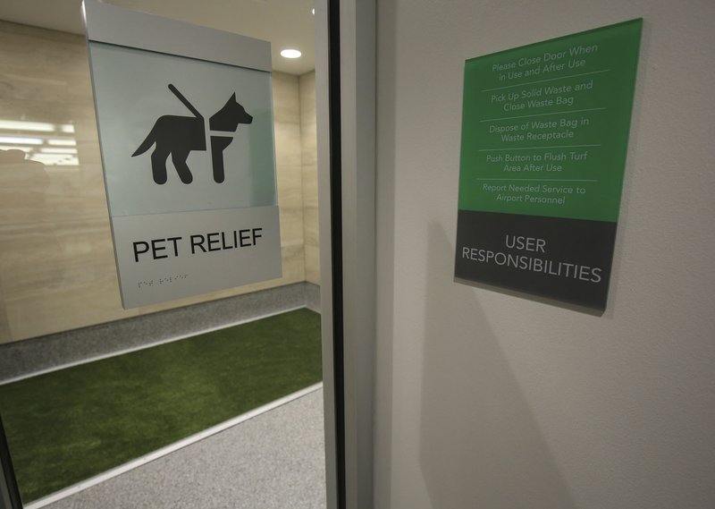 The new pet relief area at Bill and Hillary Clinton National Airport/Adams Field is open and available to travelers with pets or service dogs.