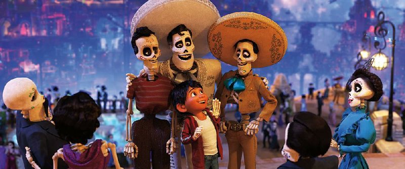 Young Miguel (voice of Anthony Gonzalez) travels through the Land of the Dead in search of his idol, Ernesto de la Cruz (Benjamin Bratt). The search leads him to Ernesto’s annual Dia de los Muertos party. 
