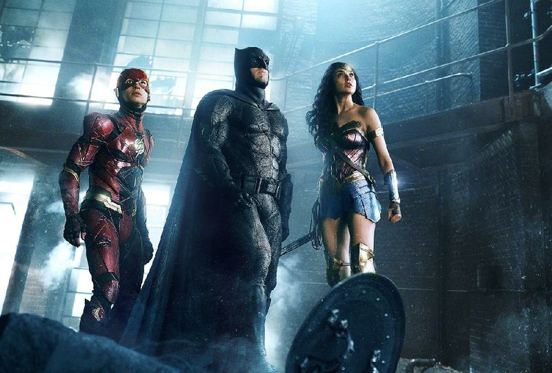 Ezra Miller stars as the Flash, Ben Affleck as Batman and Gal Gadot is Wonder Woman in the Warner Bros. action adventure Justice League. It led the box office last weekend and made about $94 million.
