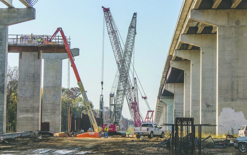 Bridge work: Construction of the new bridge over the Ouachita River on U.S. 167 near Calion. (2017 News-Times file)