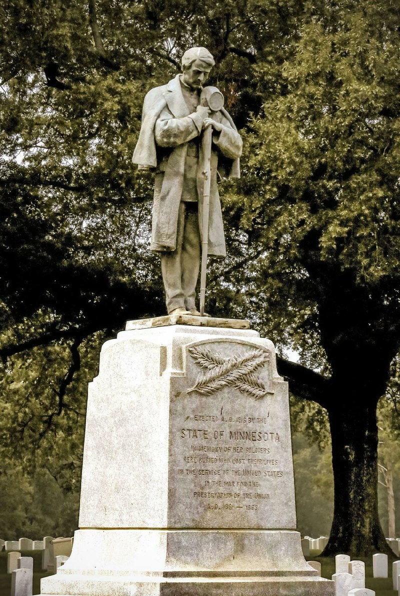 This monument at the Little Rock National Cemetery is one of four in the state that honor Union soldiers.