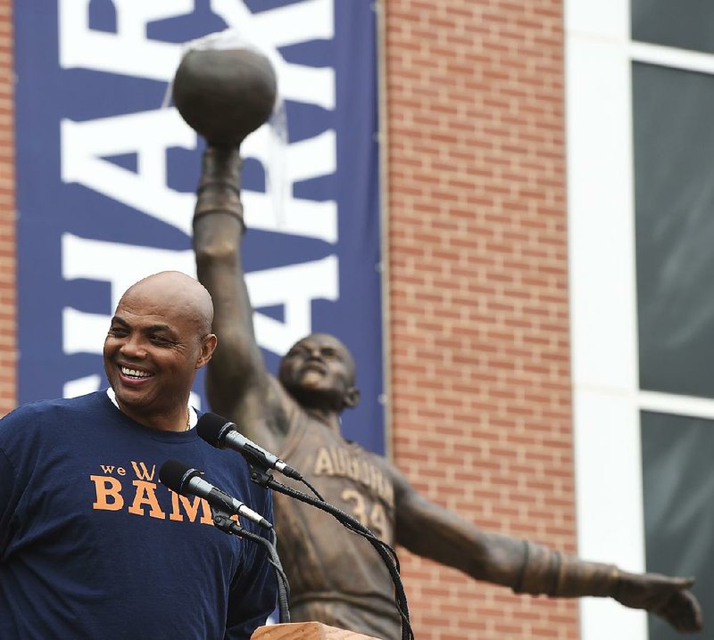 Former Auburn basketbal l great Charles Barkley was honored during a statue dedication ceremony before the Iron Bowl on Saturday.