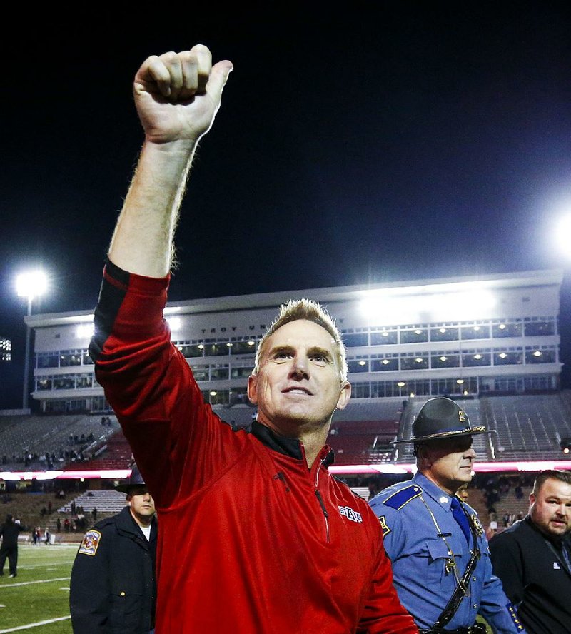 Arkansas State head Coach Blake Anderson will lead the Red Wolves against Troy on Saturday in a nationally televised game on ESPN2. The winner will receive at least a share of the Sun Belt Conference championship.