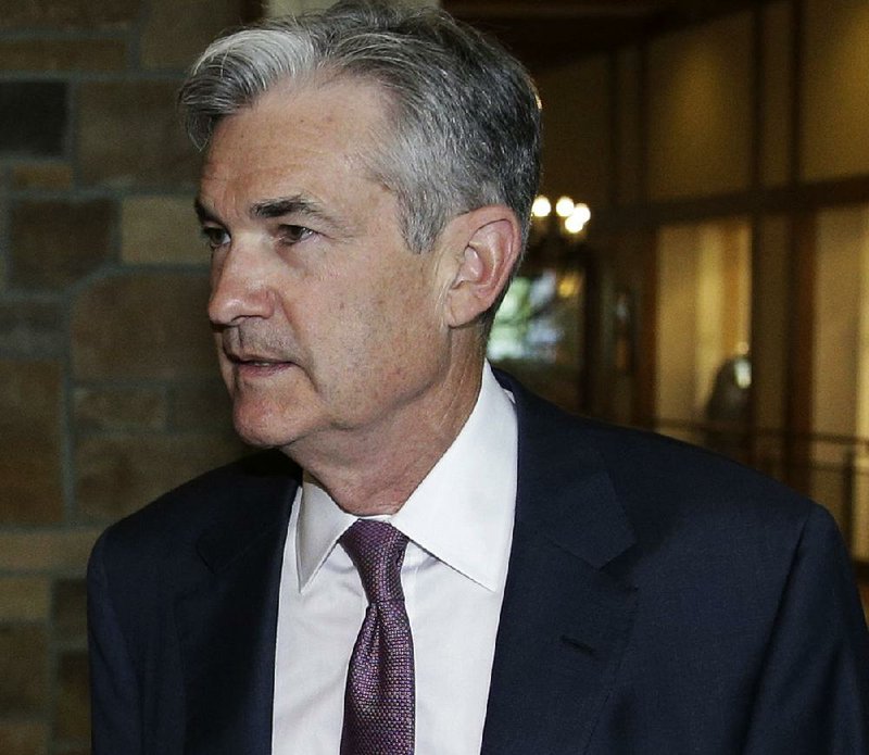 In this Thursday, Aug. 21, 2014, file photo, Jerome Powell arrives for a dinner during the Jackson Hole Economic Policy Symposium in Grand Teton National Park near Jackson, Wyo.