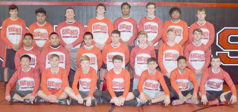 RICK PECK SPECIAL TO MCDONALD COUNTY PRESS The 2017-2018 McDonald County High School wrestling team.