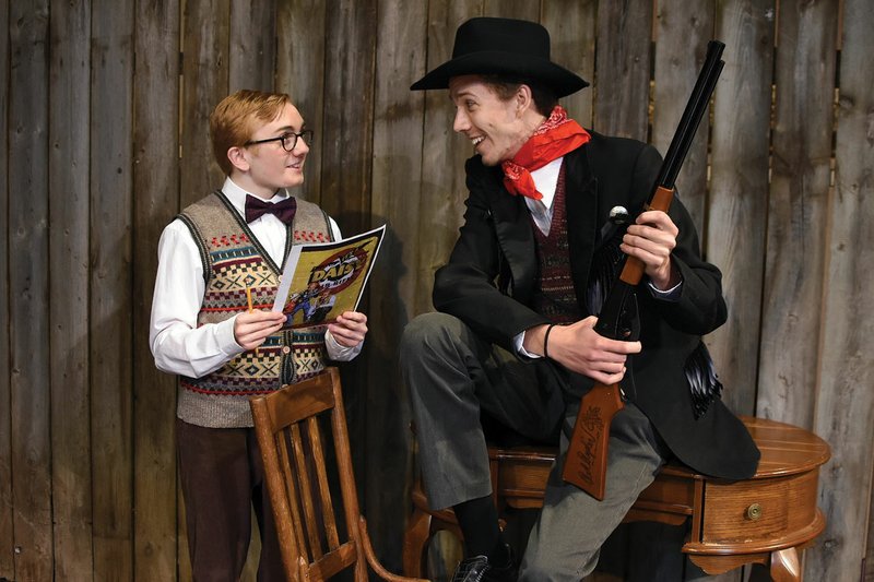 Ralphie Parker (played by Preston Dulaney) has a fantasy conversation with Red Ryder (Kyle Fosse) in "A Christmas Story."