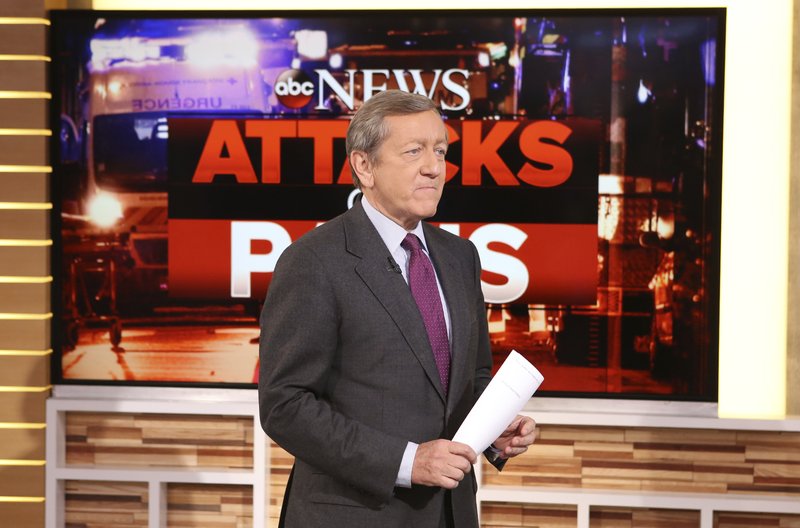 In this Nov. 16, 2015 photo provided by ABC, correspondent Brian Ross speaks on &quot;Good Morning America,&quot; which airs on the ABC Television Network, in New York. ABC has suspended investigative reporter Ross Saturday, Dec. 2, 2017, for four weeks without pay for the network&#x2019;s incorrect Michael Flynn report on Friday. (Fred Lee/ABC via AP)