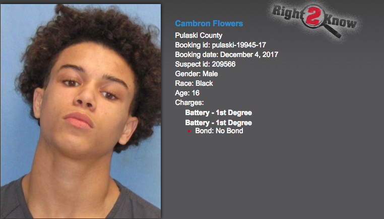 Cambron Flowers, 16, of Little Rock