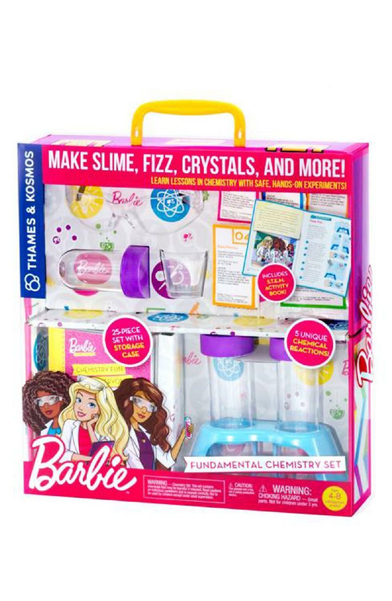 Aspiring scientists will enjoy tinkering with the Barbie Fundamental Chemistry Set.